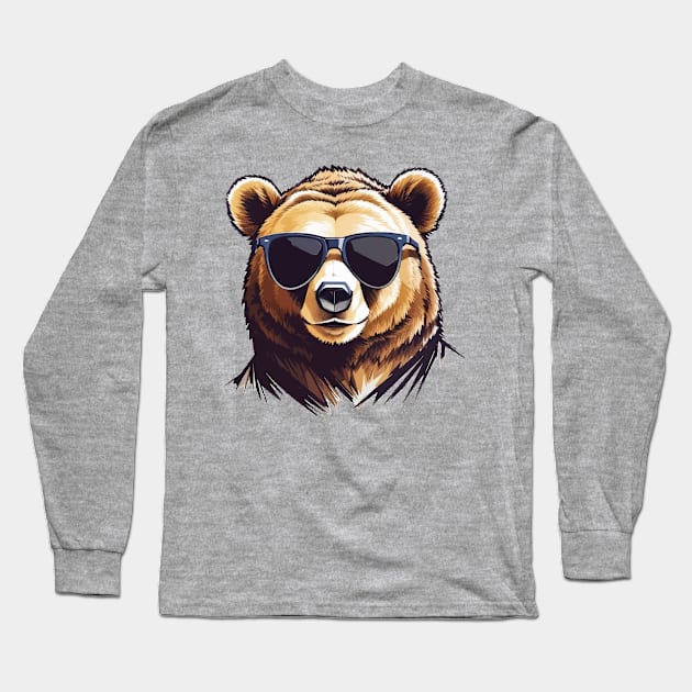 Cool Bear Long Sleeve T-Shirt by BearCaveDesigns